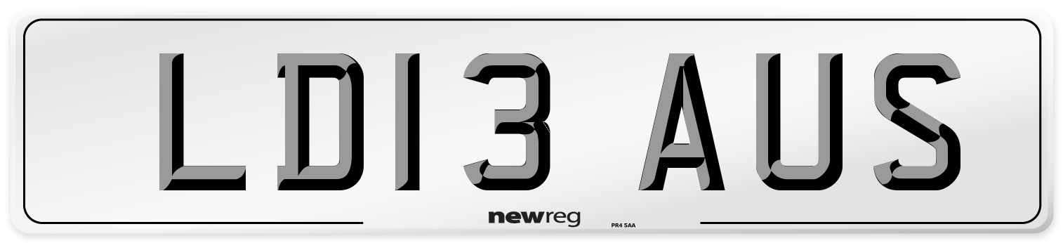 LD13 AUS Number Plate from New Reg